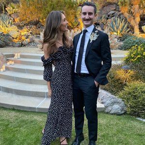 LIKELY Off-the-Shoulder ROCKY Dress w/Slit Detail